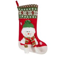 Skarpeta świąteczna bałwan 3D SNOW 50 cm czerwona + zielona