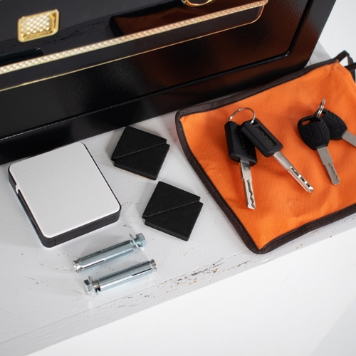 Pancerny Domowy Sejf Biometryczny Na Odcisk Palca 30x36x30 cm Czarny na Arena.pl