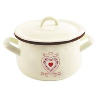 Garnek Stalowy Emaliowany z Pokrywką do Gotowania Tradycyjny 16 cm 2,3L