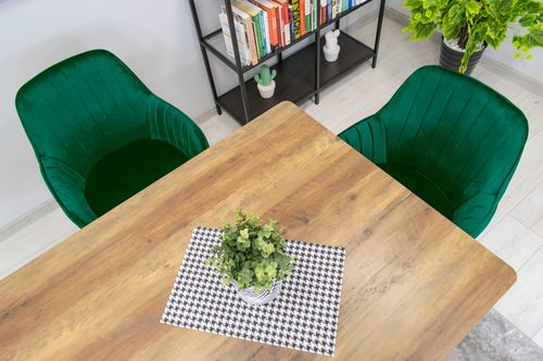 Krzesło LUGO - aksamit zielony / nogi czarne x 2 na Arena.pl