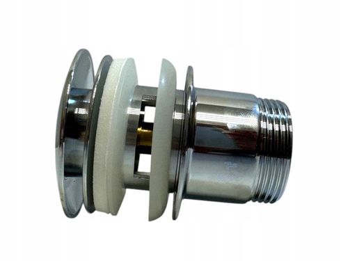 KOREK KLIK KLAK DO UMYWALKI CHROM AUTOMAT MOSIĘŻNY Z PRZELEWEM SREBRNY na Arena.pl