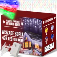 LAMPKI ŚWIATEŁKA LED KURTYNA SOPLE USB BOŻONARODZENIOWE OZDOBNE 10M