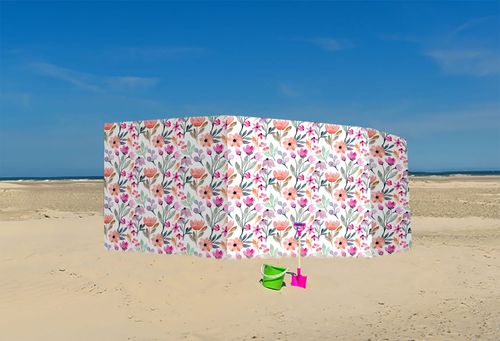 PARAWAN PLAŻOWY Akwarelowe kwiaty z indywidualnym  napisem 8 PANELI 3.8 na Arena.pl