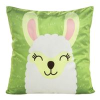 Poszewka dekoracyjna KIDS-2C 45x45 Design91 zielona biała lama