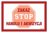 Zakaz Handlu I Akwizycji - Naklejka 20 X 13,3 Cm, Folia Samoprzylepna
