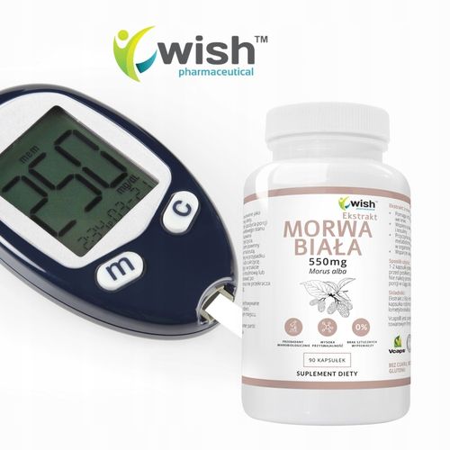 MORWA BIAŁA ekstrakt Z MORWY 550mg wsparcie: POZIOM CUKRU CUKRZYCA 90k WISH na Arena.pl