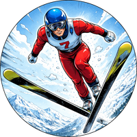 Opłatek na tort Skoki Narciarskie Narciarz Skoczek Narty Sport Zimowy