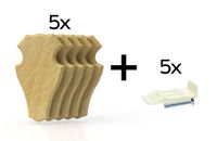 Deska Roebuck dąb 1 19x12 jasna - zestaw 5 sztuk z plastikowymi klipsami