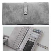 Portfel damski, duży, ochrona RFID, skóra PU szary