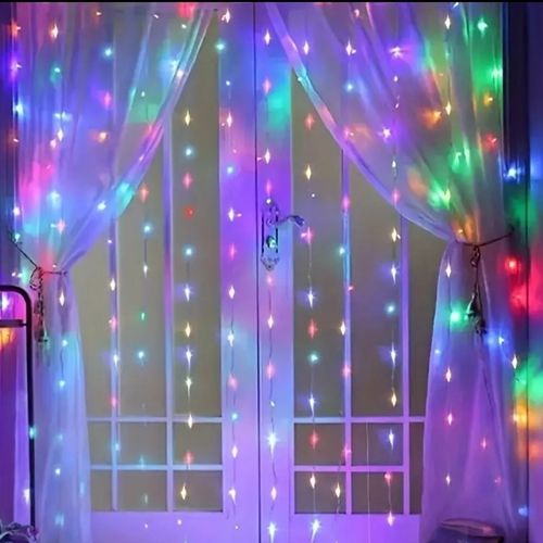 Lampki kurtyna świetlna 300LED Multi na Arena.pl