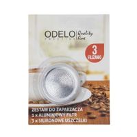 Zestaw zapasowy 1 filtr i 3 silikonowe uszczelki do kawiarki zaparzacza espresso RUTTI na 3 filiżanki