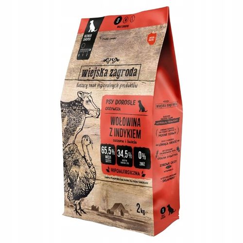 Wiejska Zagroda Karma sucha dla psa WOŁOWINA INDYK WARZYWA Małe rasy S 2kg na Arena.pl