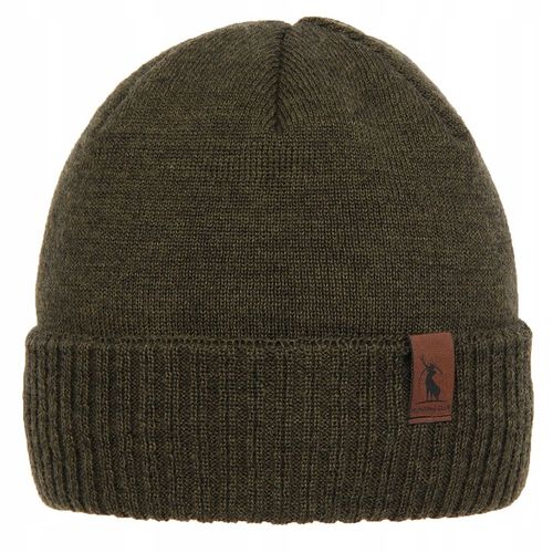 Czapka MYŚLIWSKA dla myśliwego WEŁNA MERINO khaki olive uniwersalna na Arena.pl