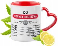 Kubek Czerwony Z Uszkiem W Kształcie Serca Dla Dja Dj'a Na Prezent