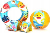Zestaw do nauki pływania BABY SHARK koło piłka rękawki dmuchane motylki