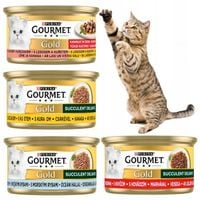 PURINA GOURMET GOLD MIX SMAKÓW MOKRA KARMA DLA KOTÓW 24x85g W SOSIE