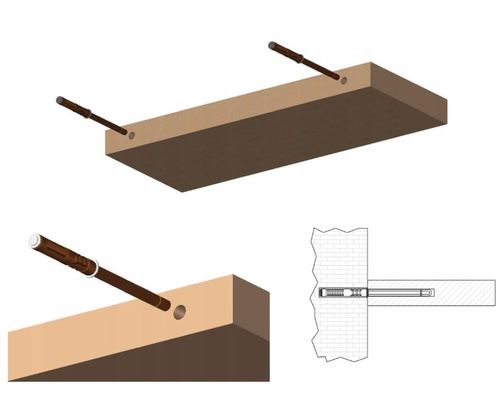 Niewidoczne mocowanie podpórka wspornik półek GTV Clear, brąz, 10 x 100 mm na Arena.pl