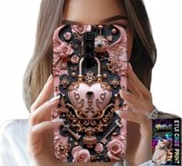 ETUI DO XIAOMI REDMI 9 - KOBIECE, MODNE WZORY, KŁÓDKA SERCE RÓŻA