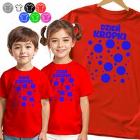 KOSZULKA DZIECIĘCA TSHIRT - NA DZIEŃ KROPKI NIEBIESKIA KROPKA - 98 XXS