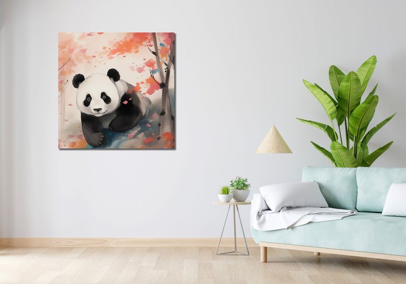 Obraz 90x90cm Panda wśród Klonów zdjęcie 2