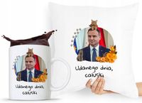 Zestaw Poduszka + Kubek Prezent Andrzej Duda Pis Z Nadrukiem Ze Zdjęciem