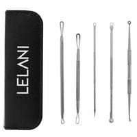 LELANI Zestaw łyżeczek Unny do usuwania wągrów, zaskórników 5 sztuk + etui