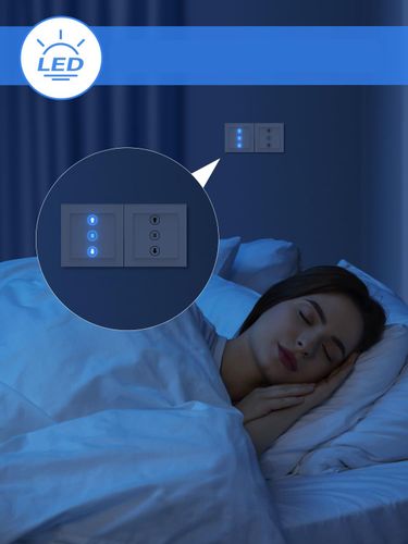 Przełącznik rolet Wi-Fi ALLEVOI smart timer LED Alexa Google 80x80mm na Arena.pl