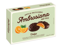 AMBROSIANA Kruche ciastka w czekoladzie z nadzieniem pomarańczowym 130 g