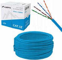 KABEL SIECIOWY UTP KAT 5E SKRĘTKA Lanberg 100m BL