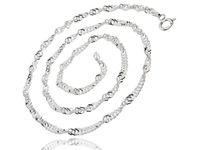 DELIKATNY KLASYCZNY SREBRNY KRĘCONY ŁAŃCUSZEK SINGAPUR 1.8MM 42CM