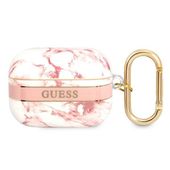 guess guaphchmap airpods pro cover różowy/pink marble strap collection
