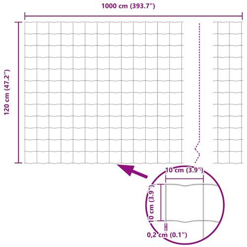 Ogrodzenie z słupkami Szary 1.2 x 10 m Stal na Arena.pl