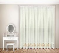 Firana gotowa 300x245, woal ecru, gipiura 15 cm