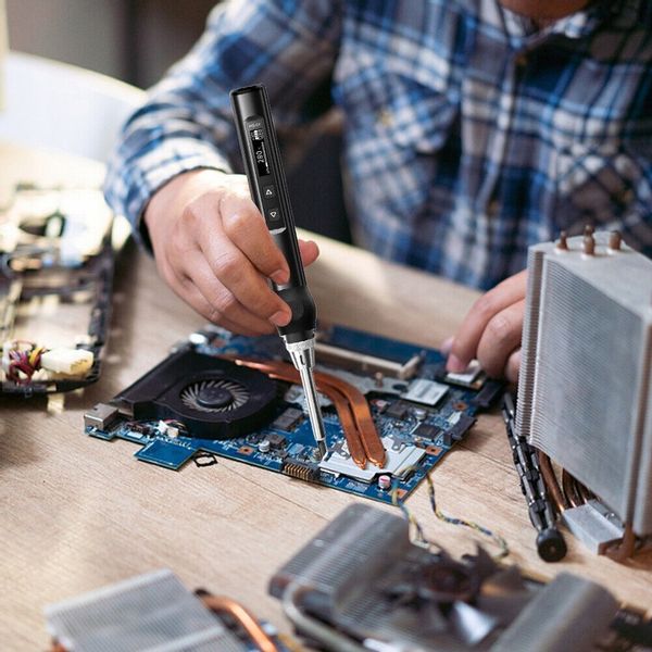 Zestaw precyzyjna lutownica cyfrowa Fnirsi HS-01 65W + groty 6 szt zdjęcie 4