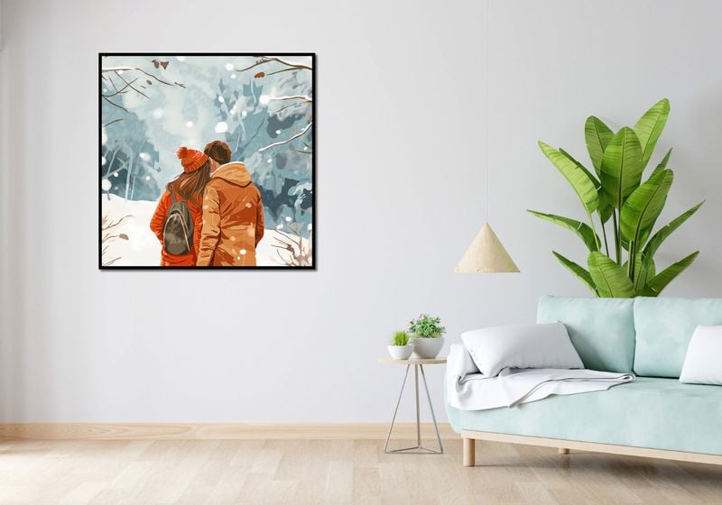 Plakat 100x100cm Razem w Śniegu zdjęcie 4