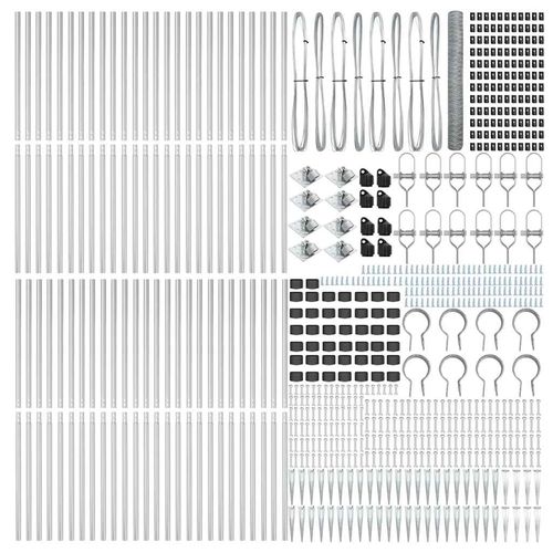 Ogrodzenie z słupkami Srebrny 1.2 x 100 m Stal pokryta PCV na Arena.pl
