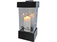 ZNICZ ZNICZE LAMPION NA GRÓB LA250 CZARNY SENTENCJA+ŚWIECA LED