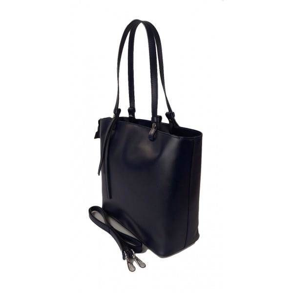 Torebka na ramię Vera Pelle ,Włoski skórzany kuferek format A4, Granatowa KM446BS zdjęcie 4