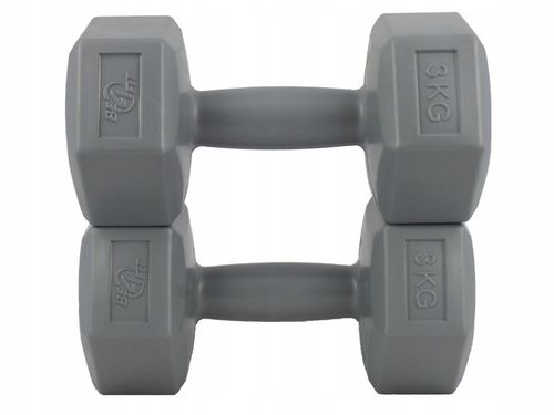 Zestaw Hantli Hantle Bitumiczne Ciężarki do Ćwiczeń Fitness Siłownia 2x 3kg na Arena.pl