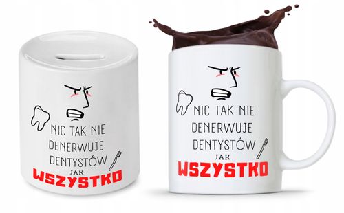 Zestaw Dla Dentysty Stomatologa Kubek + Skarbonka Z Nadrukiem Ze Zdjęciem na Arena.pl