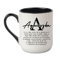KUBEK Z IMIENIEM "AGNIESZKA" Wzór - Elegant Coffee Czarny 330 ml