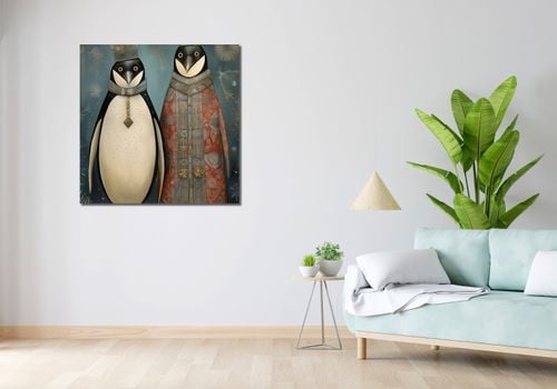 Obraz 90x90cm Królewskie Pingwiny na Arena.pl
