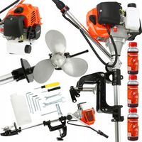 SILNIK ZABURTOWY SPALINOWY DO ŁÓDKI ŁODZI PONTONU MOCNY 2T + OLEJ DEMON