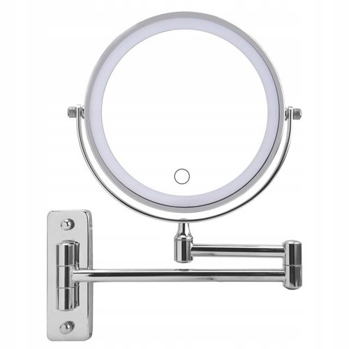 Lusterko kosmetyczne do makijażu podświetlane led obrotowe srebrne na Arena.pl