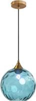 Lampa wisząca niebieska szklana okrągła e27