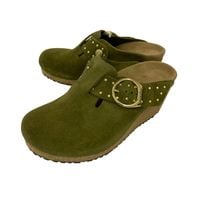 Papillio Fanny Ring Buckle Pine Green Suede Narrow r,39