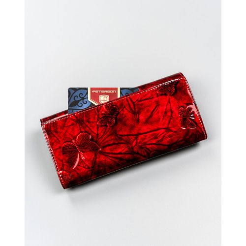 lakierowany portfel damski ze skóry naturalnej w czerwonym kolorze na Arena.pl