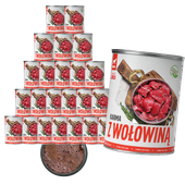 MOKRA KARMA DLA PSA TufTuf Puszka mielonka z wołowiną ZESTAW 24x400g