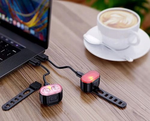 LAMPKA ROWEROWA LED ŚWIATŁO ZESTAW PRZÓD TYŁ NA KIEROWNICĘ AKUMULATOR ROWER na Arena.pl