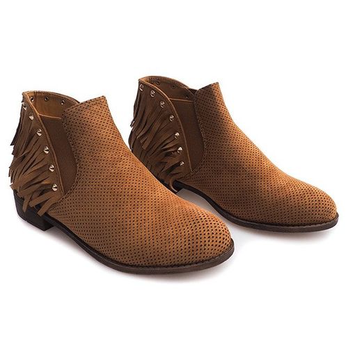 Ażurowe Botki Boho Frędzle 3576 Camel r.40 na Arena.pl